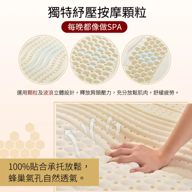 【LooCa】5cm灌模七段乳膠床墊-搭贈美國抗菌布套(單大3.5尺)