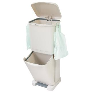 【生活King】直立式雙層腳踏式垃圾桶-4分類(40L)