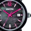 【GOTO】Aurora 陶瓷時尚腕錶-黑x桃刻度(GC0167M-33-VF1)