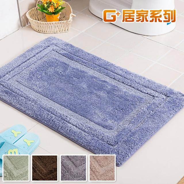 【G+ 居家】加厚記憶綿毛絨彈力吸水地墊40x60cm-回型(止滑墊/防滑墊/衛浴墊/玄關墊)