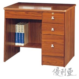 【優利亞-艾倫柚木色】3尺書桌(下座)