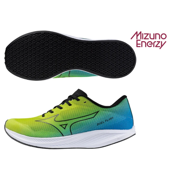 MIZUNO 美津濃 慢跑鞋 男鞋 運動鞋 緩震 一般型 DUEL FLASH 綠藍 U1GD236001