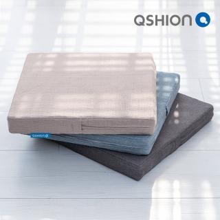 【QSHION】和風透氣坐墊 W40*L40*H5cm(100%臺灣製造 久坐不悶熱 絕佳支撐力)