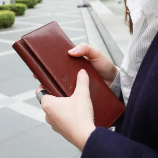 【FOCUS】真皮包包 多卡層大容量扣式女長夾FTC3573(義大利植鞣革/頭層牛皮/真皮包包 長夾)