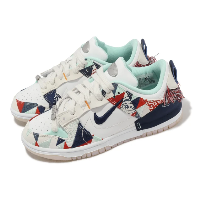 NIKE 耐吉 Wmns Dunk Low Disrupt 2 女鞋 男鞋 白 藍 解構 拼接 休閒鞋 民族風(FN8917-141)