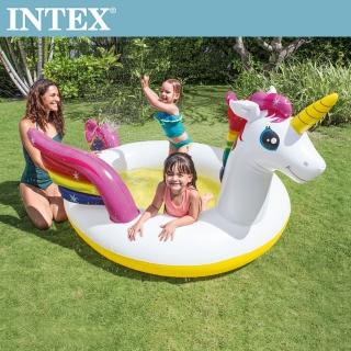 【INTEX】獨角獸噴水戲水游泳池272*193*104cm 151L 適用2歲+(57441)