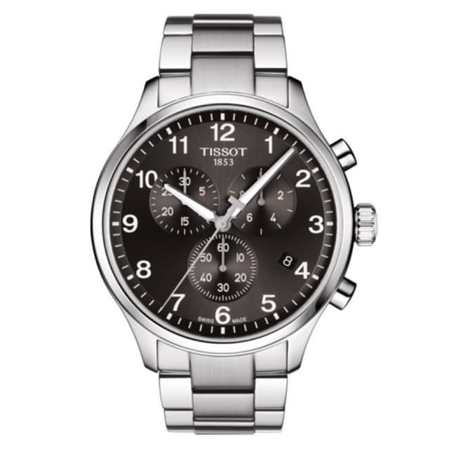 【TISSOT 天梭 官方授權】Chrono XL 韻馳系列都會計時腕錶-45mm 情人節 禮物(T1166171105701)