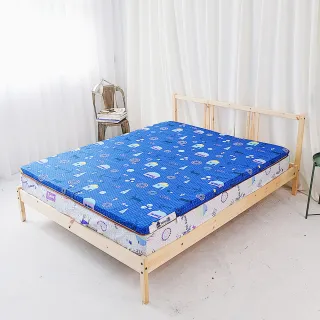 【米夢家居】夢想家園-雙人加大6尺MIT冬夏兩用純棉+紙纖三合一高支撐記憶床墊(深夢藍)