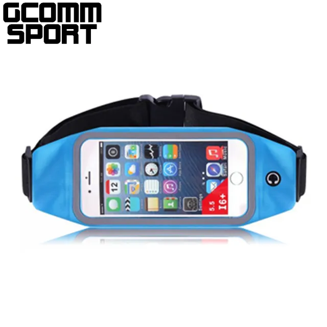 【GCOMM SPORT】穿戴式音樂防汗水運動腰包(5.7吋手機可入 天空藍)