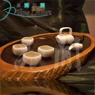 【品閒】一口杯 茶韻典雅黑陶禮盒7件組(磨砂白)