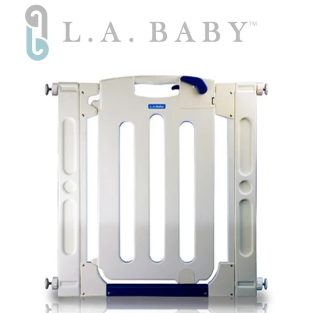 【美國 L.A. Baby】幼兒安全門欄/圍欄/柵欄(純白色/附贈兩片延伸件)