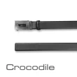 【Crocodile】Crocodile 鱷魚皮件 35mm寬版 真皮自動扣皮帶 0101-25007-01(進口牛皮)