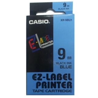 【CASIO 卡西歐】標籤機專用色帶-9mm藍底黑字(XR-9BU1)