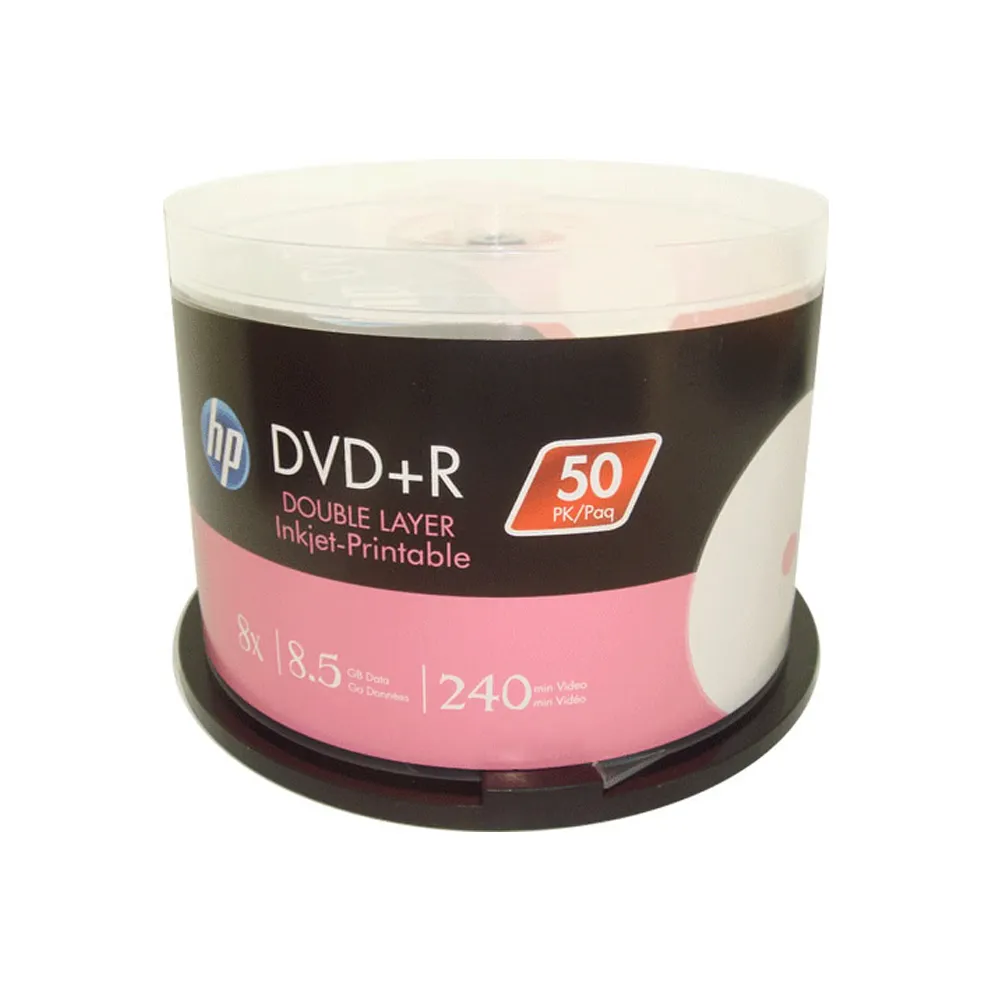 【HP 惠普】HP printable DVD+R DL 8X / 8.5GB 可列印式空白燒錄片 可超燒至8.7GB(300片)