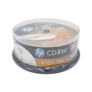 【HP 惠普】HP LOGO CD-RW 12X 700MB 空白光碟片(25片)