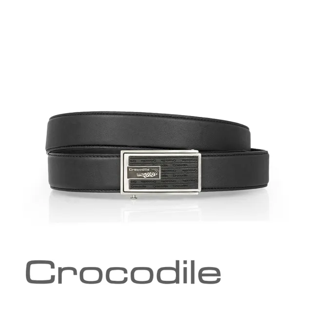 【Crocodile】鱷魚皮件 自動皮帶 真皮皮帶 紳士皮帶-32mm-0101-42009-01-黑色(真皮皮帶 男
