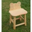 【MU LIFE 荒木雕塑藝品】可愛動物無垢檜木兒童椅(小熊)