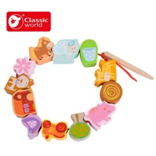 【Classicworld德國經典木玩客來喜】益智串珠-農場款