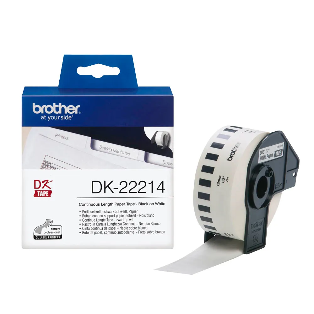 【brother】DK-22214 原廠連續標籤帶 耐久型紙質(12mm 白底黑字)