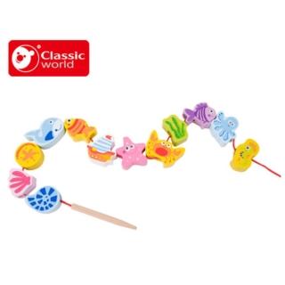 【Classicworld德國經典木玩客來喜】益智串珠-海洋款
