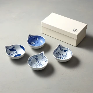 【石丸】波佐見燒 - neco 貓 - 小湯碟禮盒(4件組)