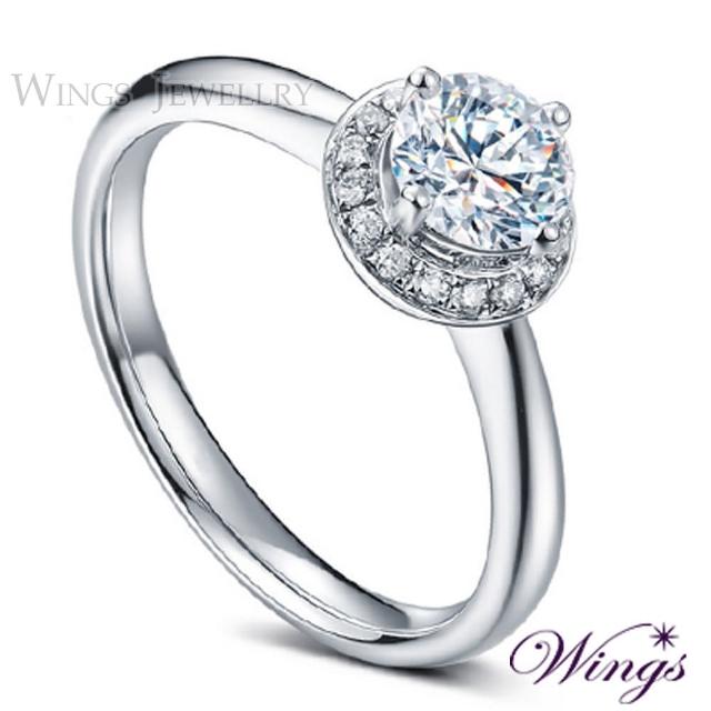 【WINGS】純銀戒指 守護 八心八箭50分方晶鋯石鑽戒(送禮 飾品 母親節 母親節禮物 禮盒 輕奢 質感 擬真鑽)