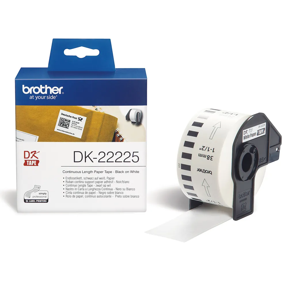 【brother】DK-22225 原廠連續標籤帶 耐久型紙質(38mm 白底黑字)
