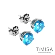 【TiMISA】奢華晶鑽 純鈦耳環一對(藍白鑽可選)