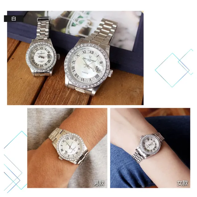 【Valentino Coupeau】奢華雙圈晶鑽羅馬數字不鏽鋼男女款手錶(范倫鐵諾 古柏  VCC)