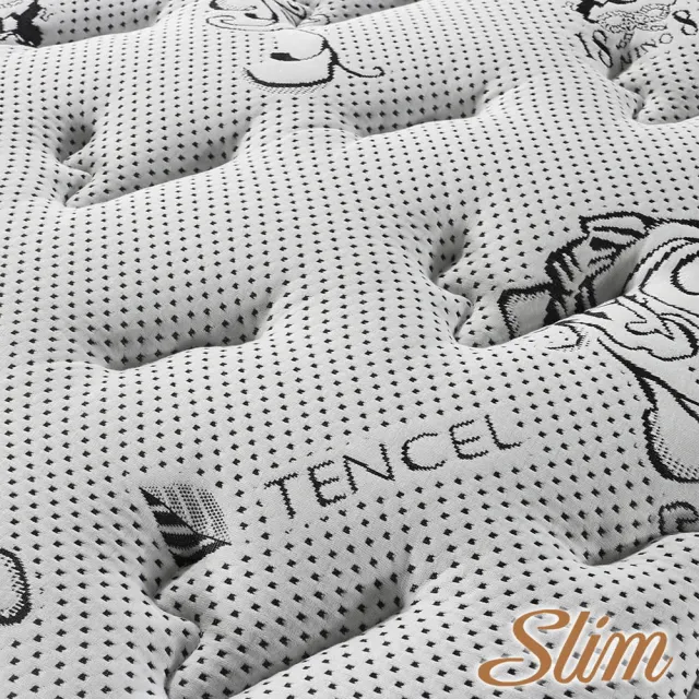 【SLIM 紓壓型】5cm乳膠天絲抗菌彈簧床墊(雙人加大6尺)