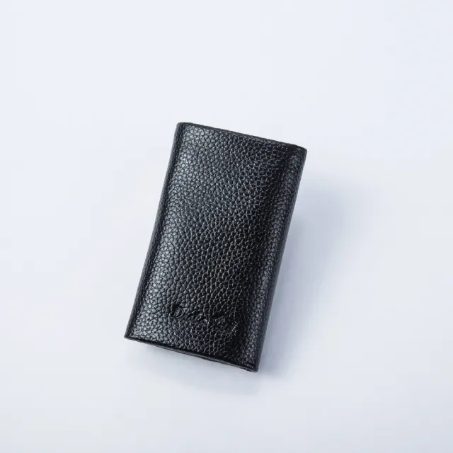 【DRAKA 達卡】輕巧復古 -牛皮零錢鑰匙包-黑(44DK165100-7)