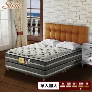 【SLIM 紓壓型】天絲記憶膠銀離子抗菌彈簧床墊(單人加大3.5尺)