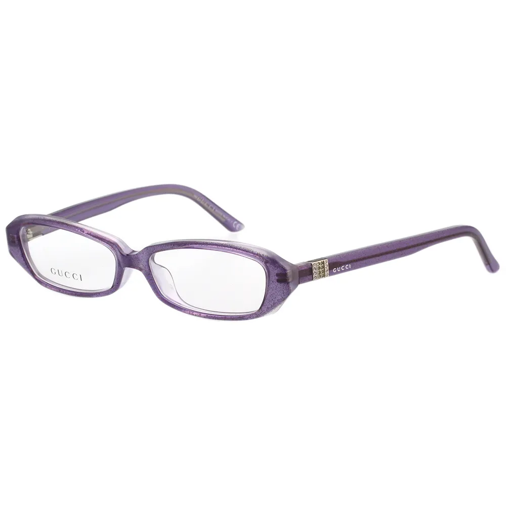 【GUCCI 古馳】-時尚光學眼鏡(晶亮粉紫)