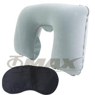 【OMAX】舒適植絨頸枕1入+高階眼罩1入(12H)