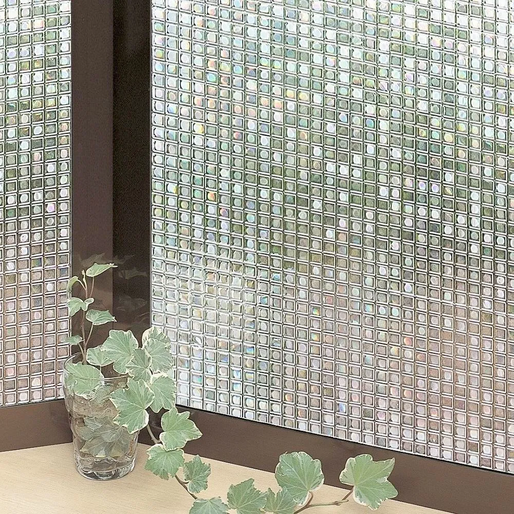 【meiwa】日本製造抗UV可變色節能靜電窗貼(馬賽克- 92x100公分)