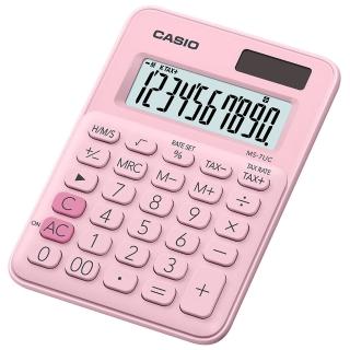 【CASIO 卡西歐】10位元繽紛馬卡龍色迷你型計算機-草莓粉(MS-7UC-PK)