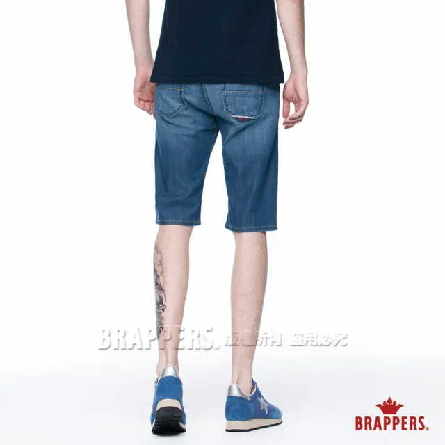 【BRAPPERS】男款 HM中腰系列-中腰彈性天絲棉五分短褲(淺藍)