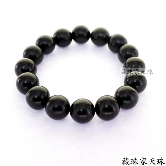 【藏珠家】黑玉髓圓珠天珠手鍊