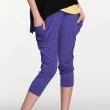 【Gennies 奇妮】簡約休閒素色一體成型七分哈倫褲(紫/黑/灰C4703)