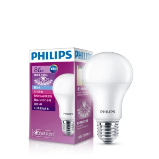 【Philips 飛利浦】第7代 8W LED燈泡 白光  3入組(白光-3顆入)