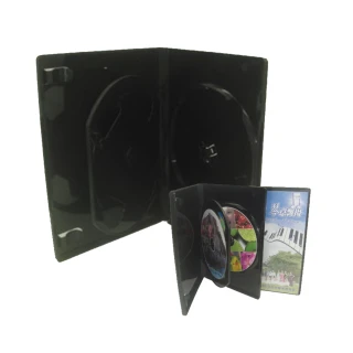 【臺灣製造】三片裝14mm活頁式PP鏡面黑CD盒/DVD盒/光碟盒/CD殼/有膜(20個)
