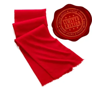 【5TH AVE】第五大道 400支紗  羊絨 圍巾 / 披肩(一品紅)