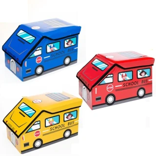 【棉花田】Bus咘咘立體汽車造型摺疊收納凳(3色可選-速)