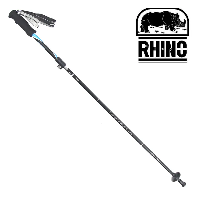 【RHINO】快扣三折折疊登山杖 健行杖(黑)