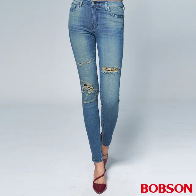 【BOBSON】女款1971日本進口黑標小直筒牛仔褲(BSR010-WD)
