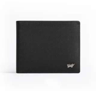 【BRAUN BUFFEL 德國小金牛】HOMME-M 12卡中間翻透明窗短夾-黯黑(BF306-317-BK) 錢包送禮推薦