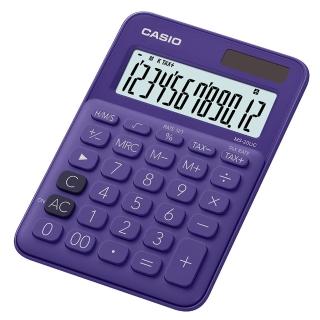 【CASIO 卡西歐】12位元繽紛馬卡龍色系便利型計算機-葡萄紫(MS-20UC-PL)