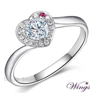 【WINGS】純銀戒指 甜在心 八心八箭50分 璀璨方晶鋯石鑽戒(送禮 母親節禮物 禮盒 輕奢 質感 擬真鑽)