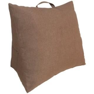 【宜欣居傢飾】仿麻三角大靠墊-咖58*58*28cm(多功能紓壓美腿/床頭靠枕/腰靠枕/抬腿枕/臺灣製MIT*YX10507)