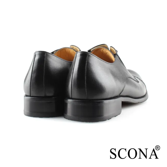 【SCONA 蘇格南】全真皮 都會免拆綁帶紳士鞋(黑色 0861-1)